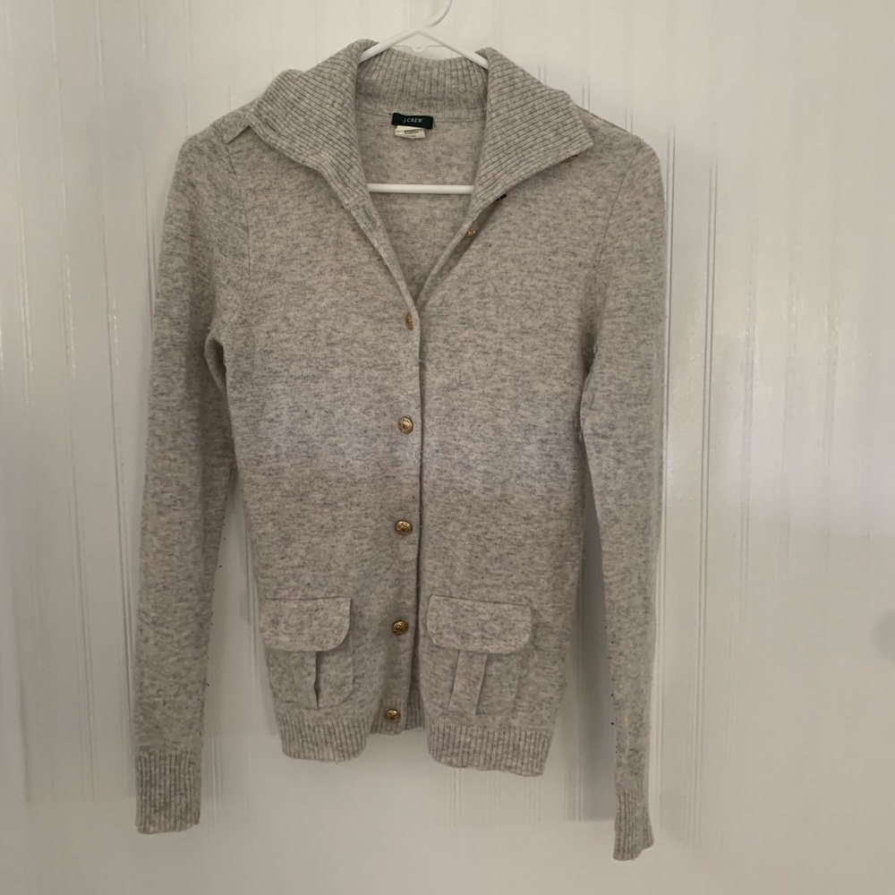 J. Crew Cashmere Light Gray Women's Cardigan